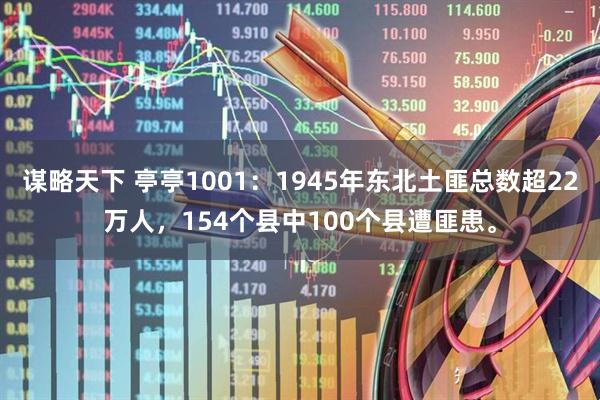 谋略天下 亭亭1001：1945年东北土匪总数超22万人，154个县中100个县遭匪患。